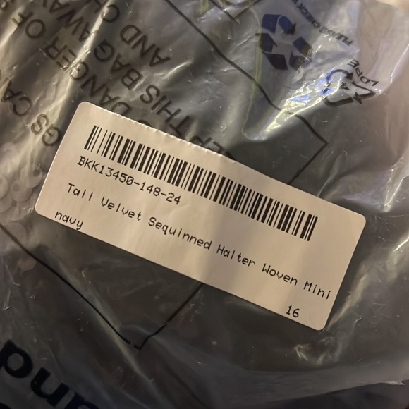 Karen Millen Tall Velvet Sequined Halter Woven Mini Dress - Picture 6 of 6